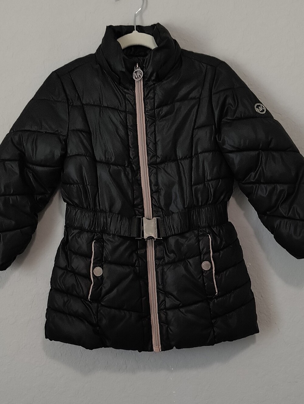 MICHAEL Michael Kors blush pink girls jacket with silver trim